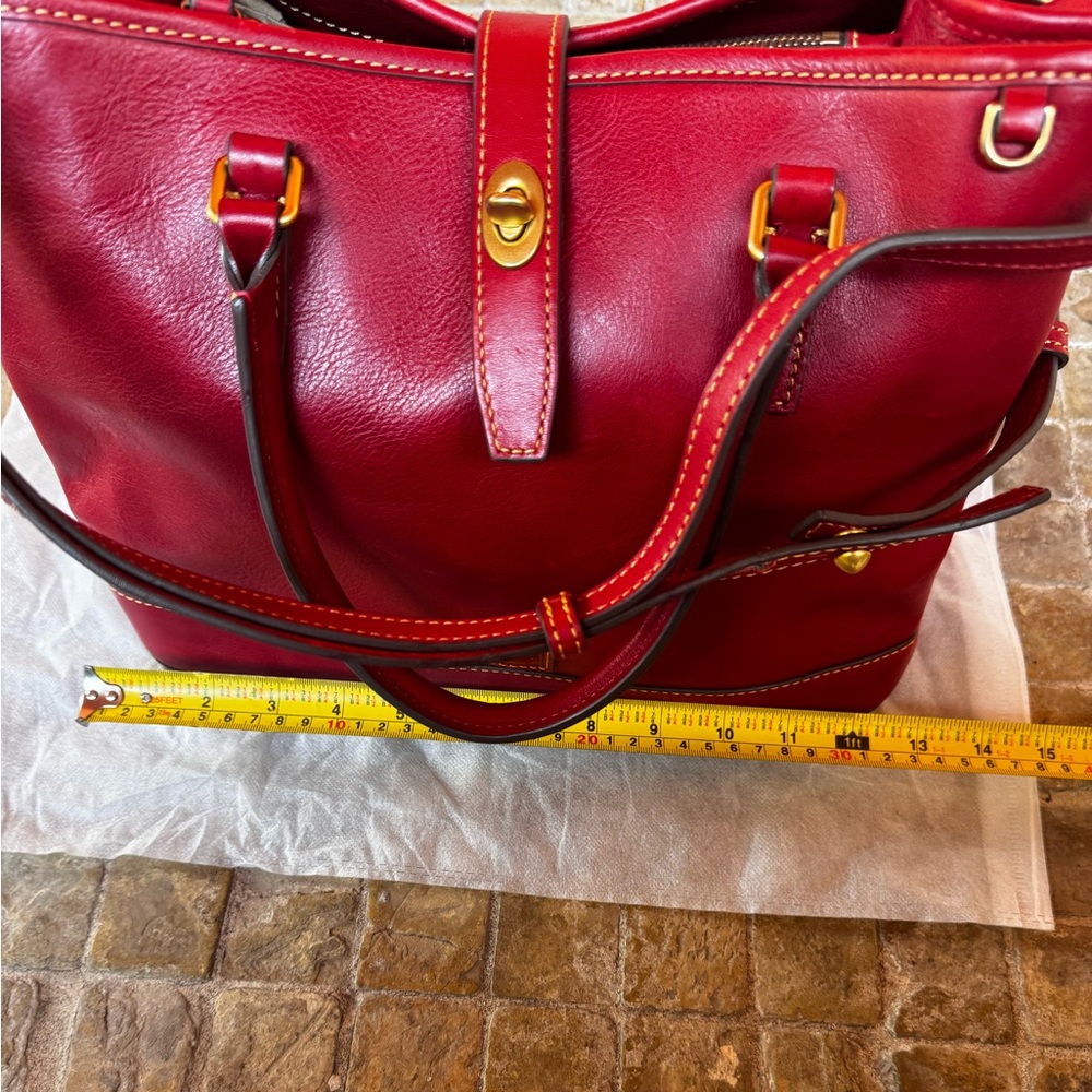Dooney and bourke red Florentine  Perry satchel - Picture 6 of 15